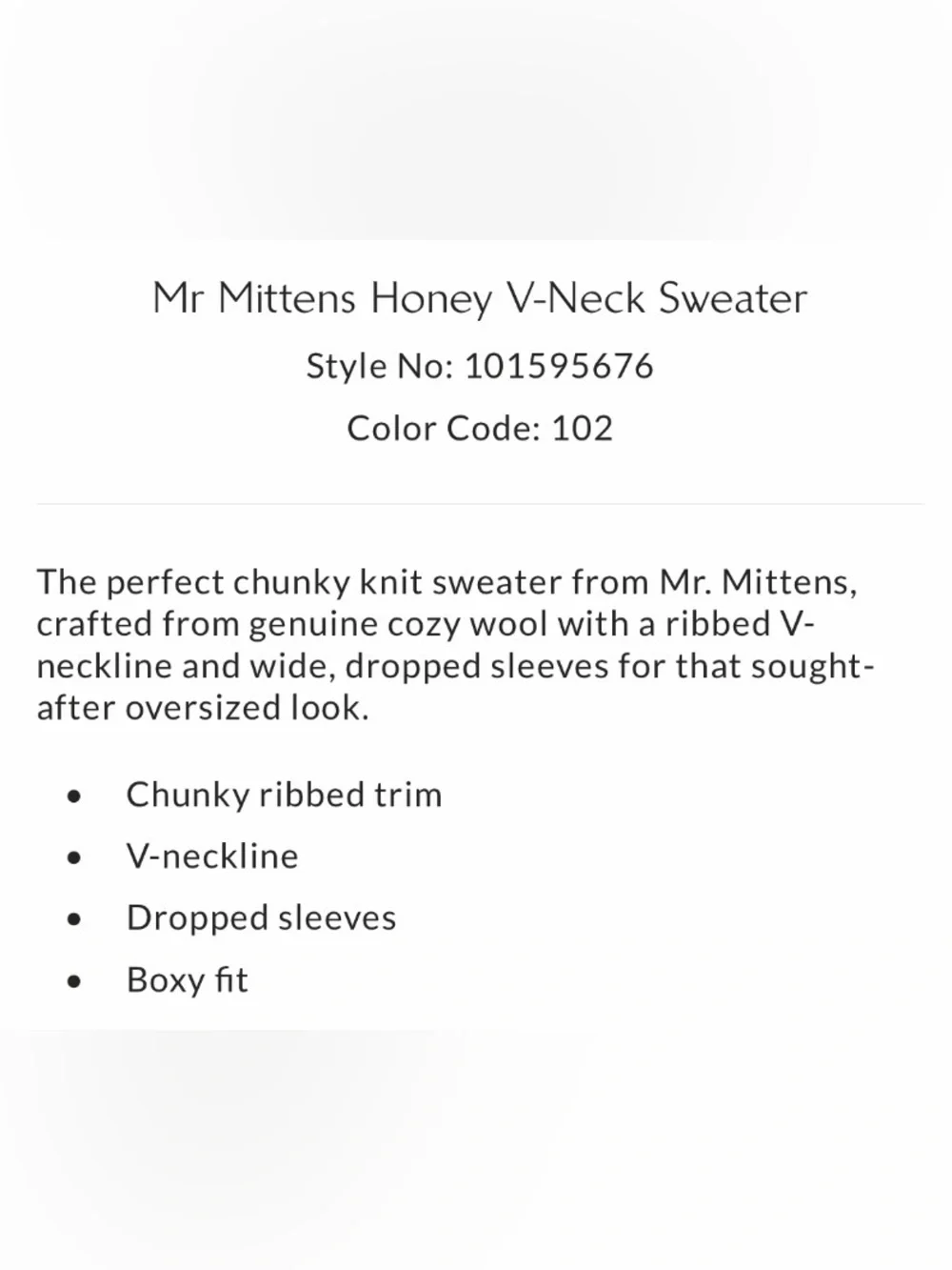▪️NWT Mr Mittens/Free People Honey V-Neck Sweater